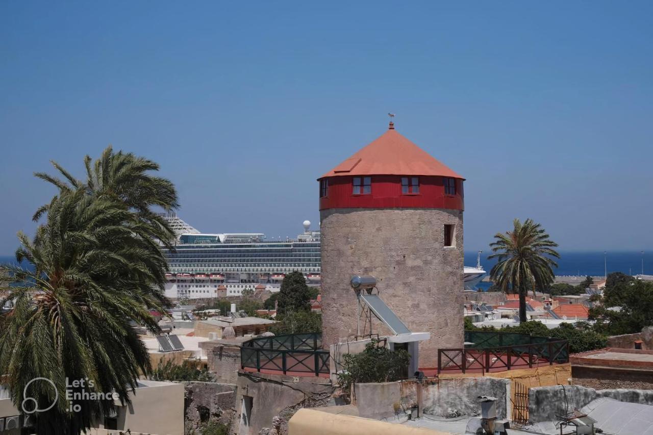 A Medieval Windmill Tower With Magnificent View Родос Экстерьер фото